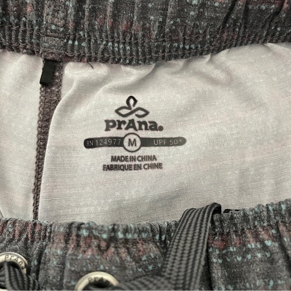 prAna Men’s Medium Drawstring Board Shorts UPF 50+ Gray Multicolor size M - Picture 5 of 9